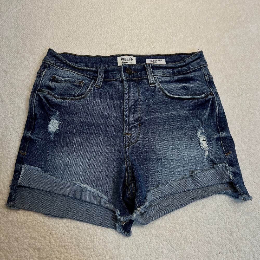 Kensie Jeans Vintage Luxe Womens Denim Shorts The High Rise Distressed Sz 6/28